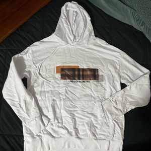 unisex thin white hoodie w/ luxury graphic - brand new size small